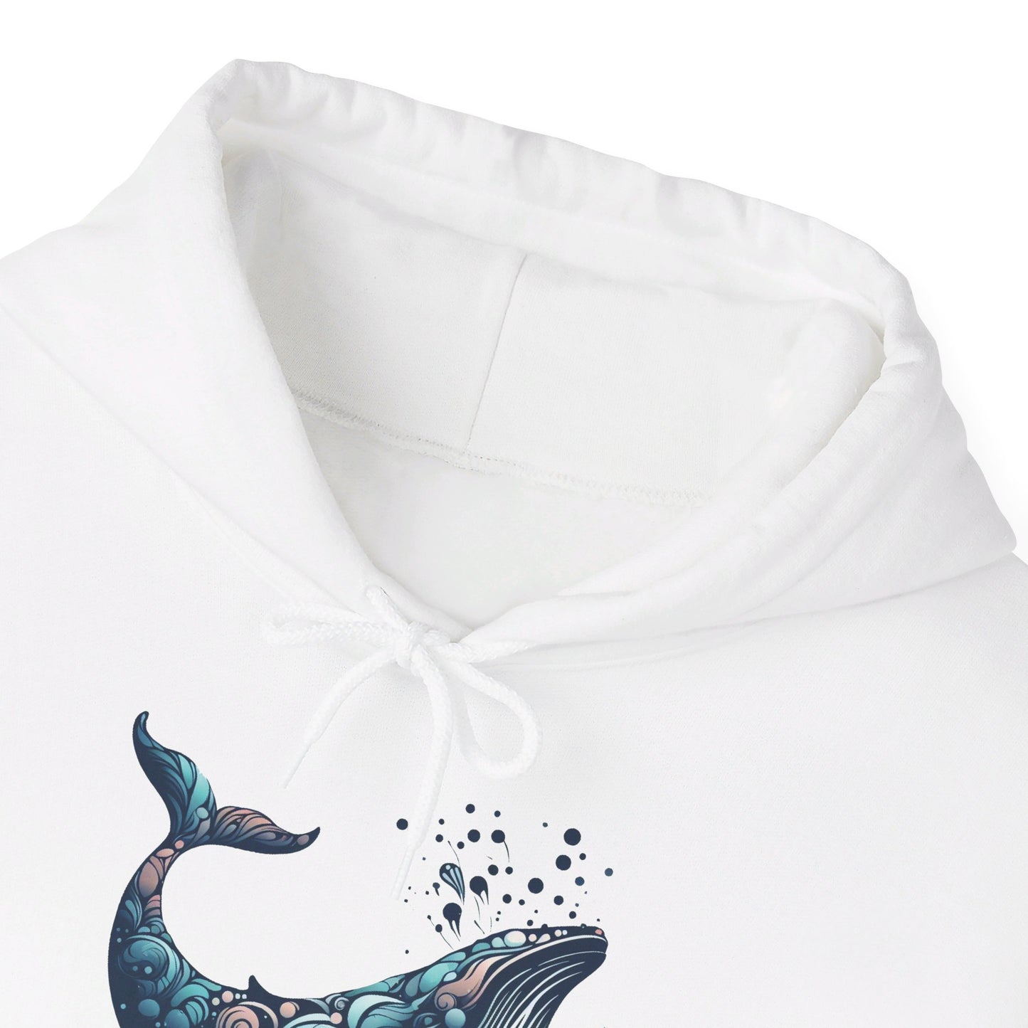 Humpback Whale Unisex Heavy Blend™ Hooded Sweatshirt | Abstract Whales Marine Mammal Blue Colorful Hoodie Ocean Animals Sea Life