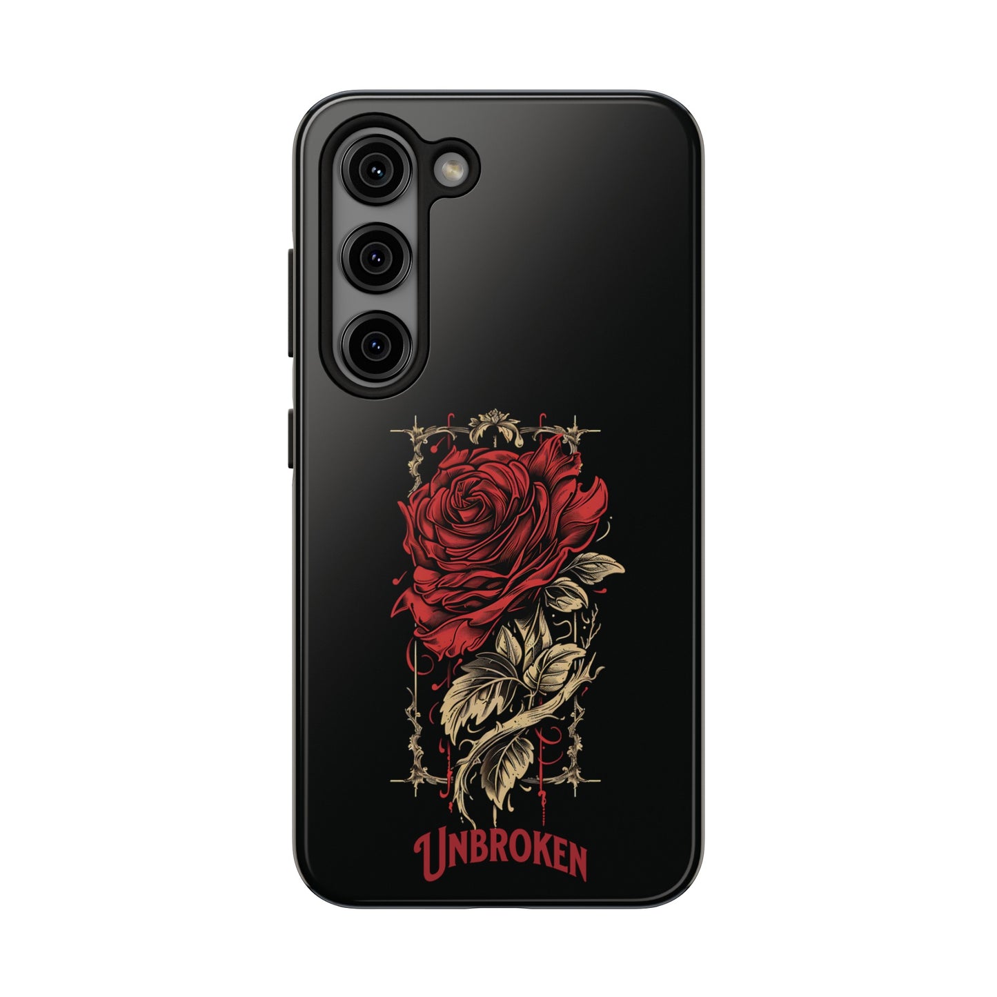 UNBROKEN Vintage Rose Design Phone Cases for Samsung Galaxy S22, S23, S24, Lightweight, Impact Resistant, 2-Piece Design