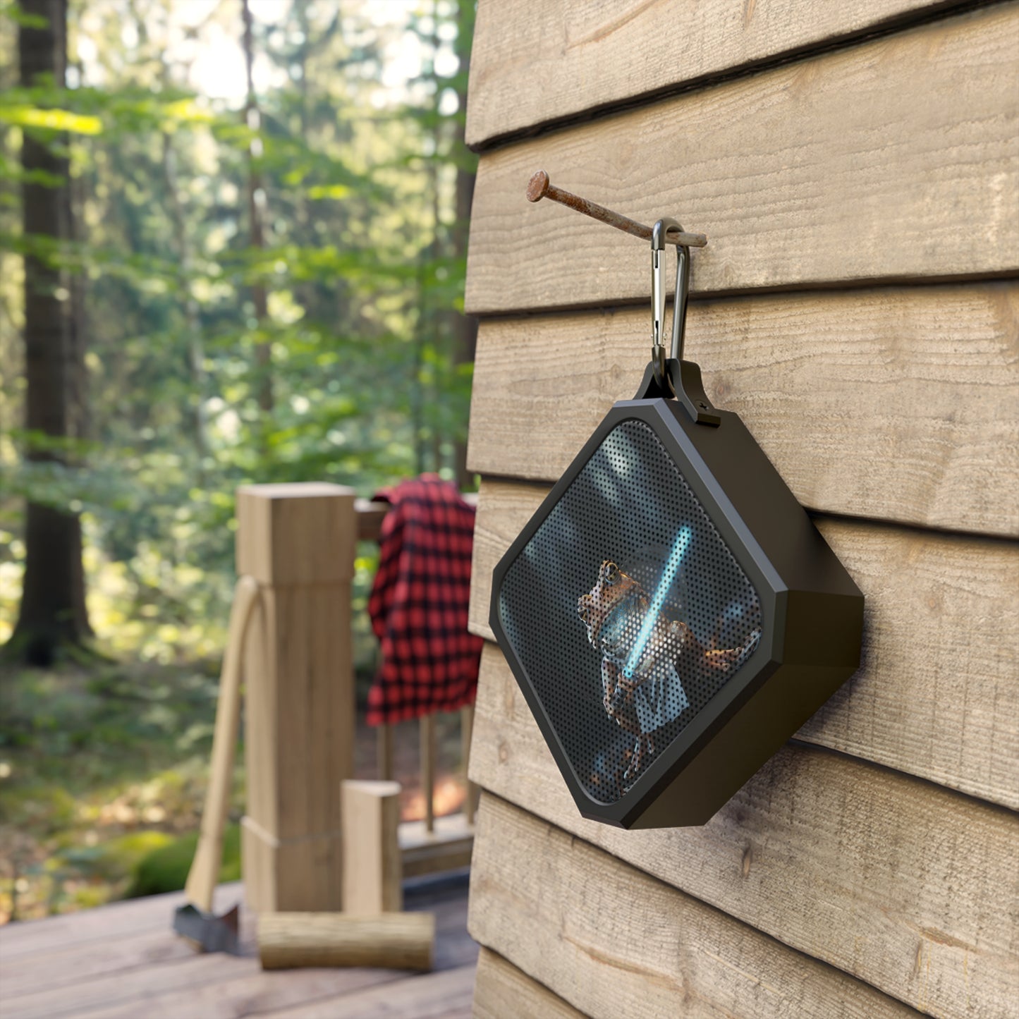 Blackwater Outdoor Bluetooth Speaker, Frog Design, 3W Output, IPX6 Water Resistant, Built-in Mic, Carabiner Clip