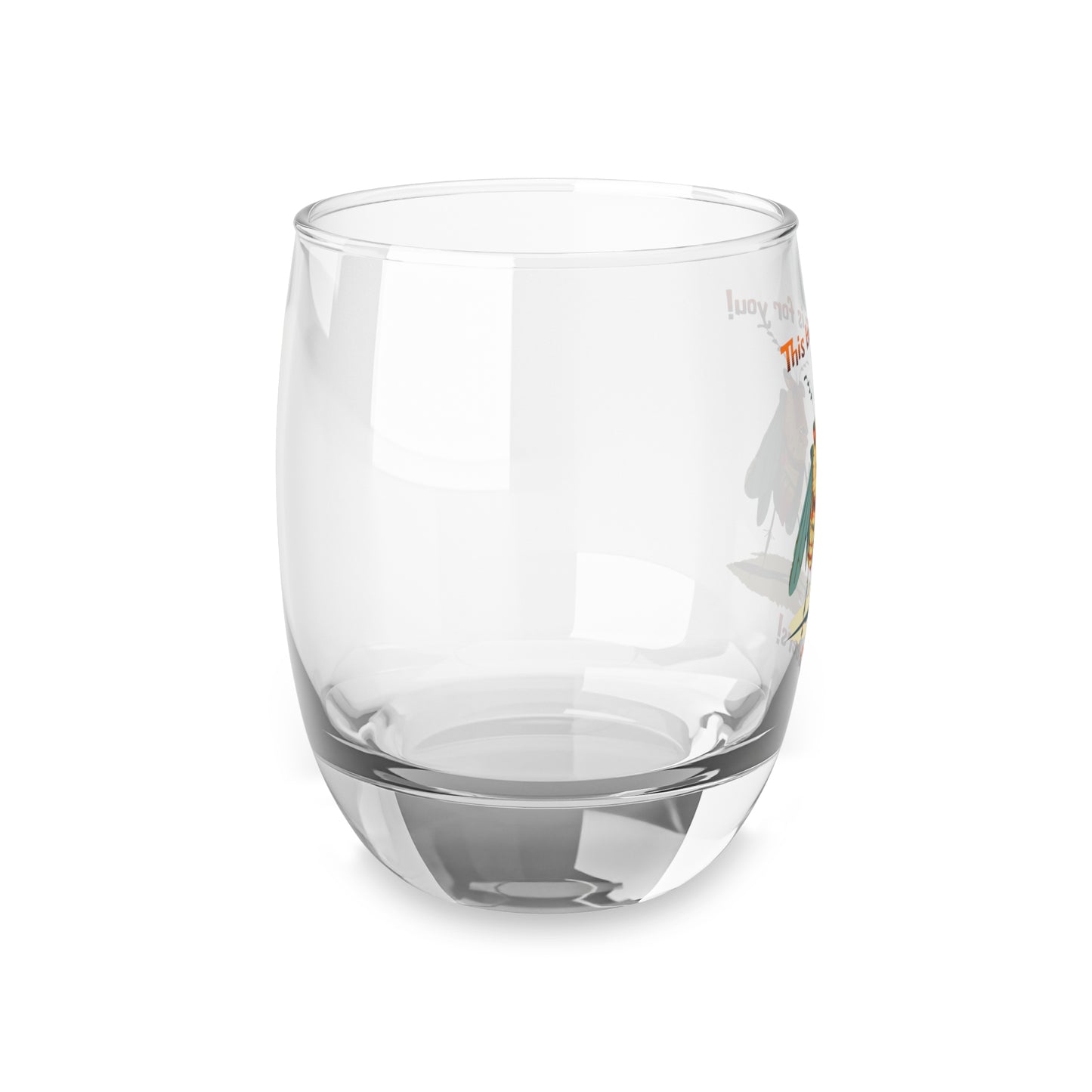 Whiskey Glass with Cicada Cartoon Print, 6oz (0.17L), Cheers! This Buzz Is for You, Bourbon Glass