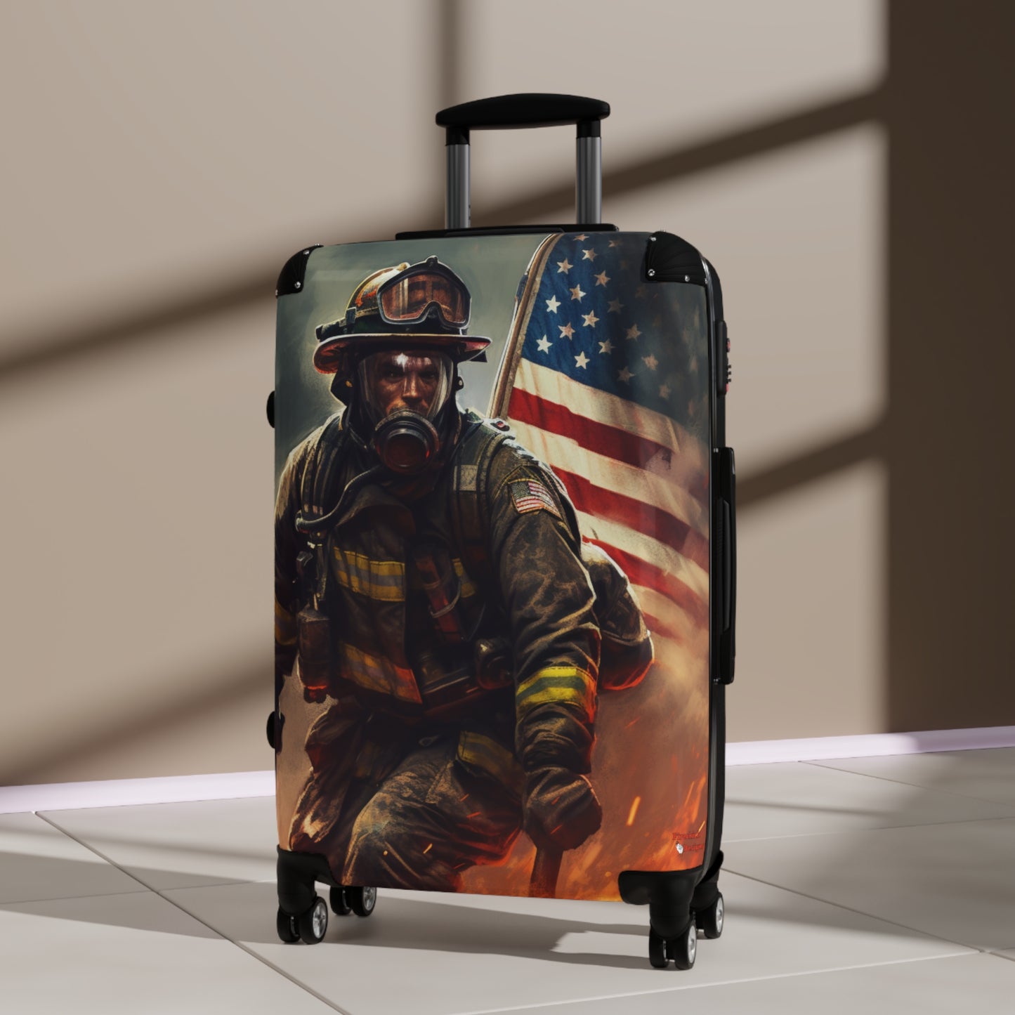 American Firefighter Suitcase Fireman Fire Fighter Luggage Duffle Bag Carryon First Responder Gear Baggage Travel Case