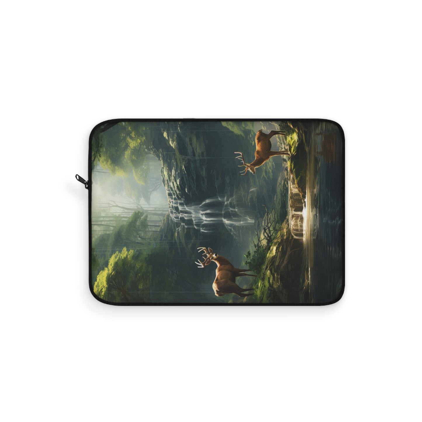 Mother Nature's Wonder Laptop Sleeve |  Tablet Cover Deer Buck Stag Waterfall Forest Woods Nature God's Country Wilderness Computer Case