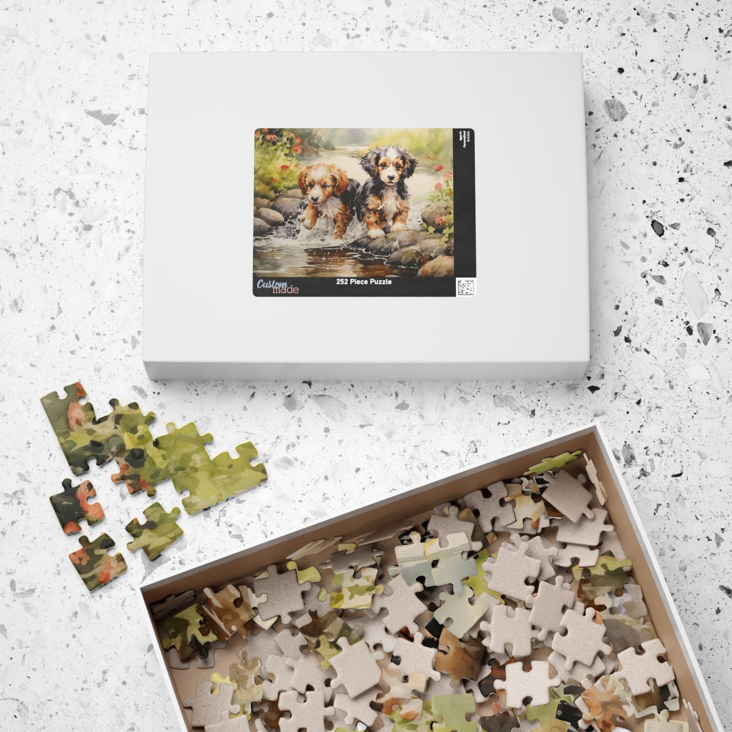 Puppies at Play Puzzle (110, 252, 500, 1014-piece) | Dogs Pets Puppy Animal Lovers Cute Adorable Art Canine K9 1000 Piece Jig Saw