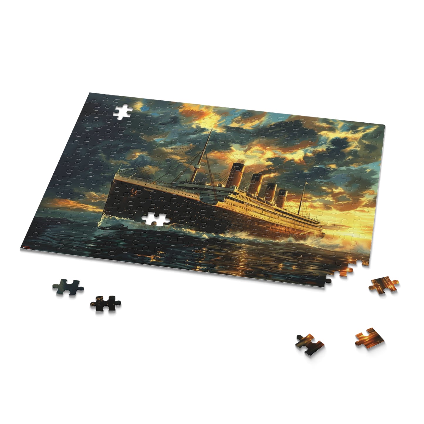 Titanic Puzzle, 3 Sizes to Choose From, 120 to 500 Pieces, Gorgeous Image of the Ship at Sunrise