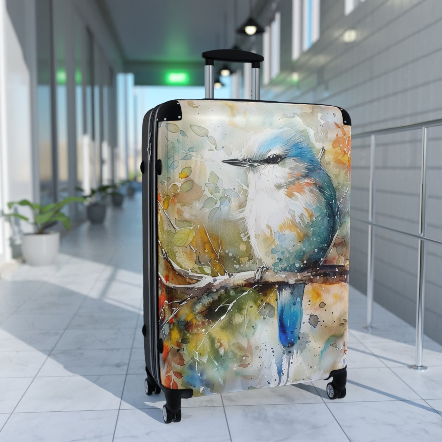 Western Bluebird Suitcase | Wildlife luggage Bird Duffle Travel Bag Carryon Nature Watercolor Animals Beauty Traveling Baggage Gear