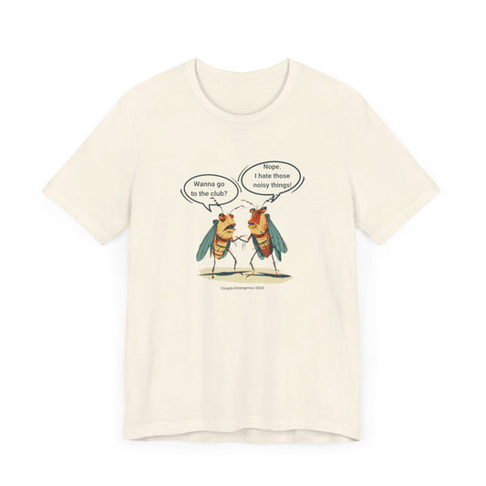 Unisex Cicadas Cartoon Jersey Tee, Short Sleeve, Cicada Nope tshirt Emergence 2024 Bug Insect Invasion