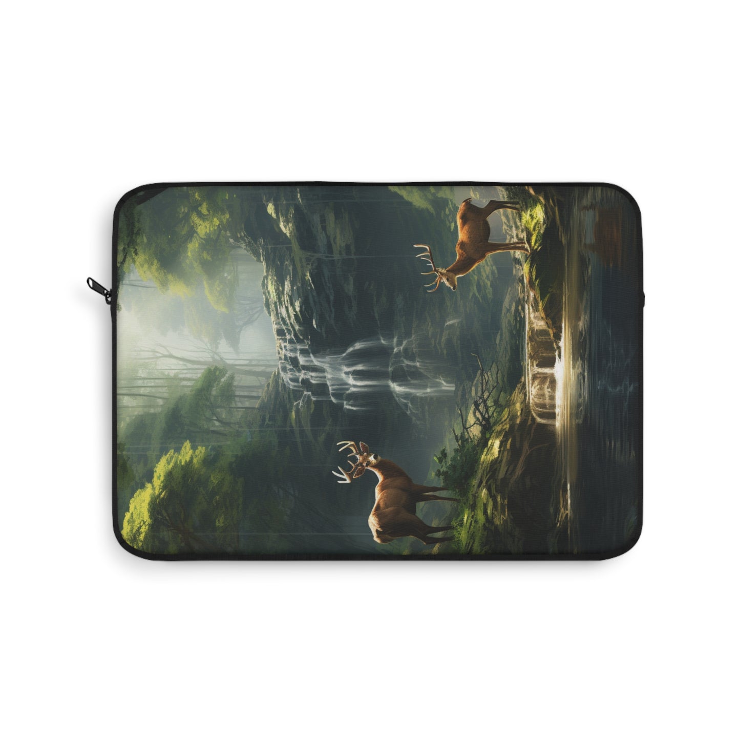 Mother Nature's Wonder Laptop Sleeve |  Tablet Cover Deer Buck Stag Waterfall Forest Woods Nature God's Country Wilderness Computer Case