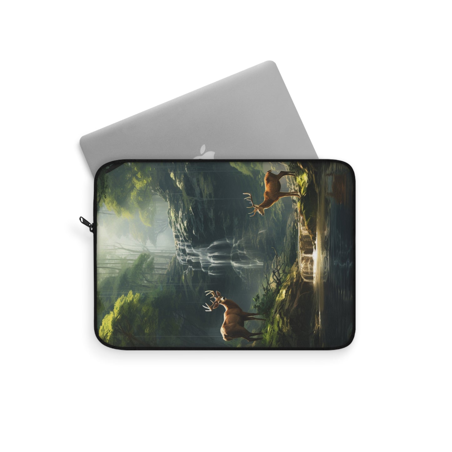 Mother Nature's Wonder Laptop Sleeve |  Tablet Cover Deer Buck Stag Waterfall Forest Woods Nature God's Country Wilderness Computer Case