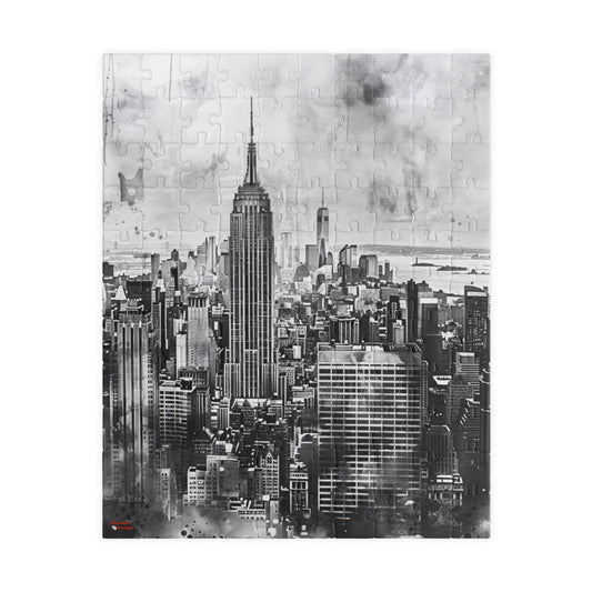 New York City Jigsaw Puzzles, 110/252/520/1014 Pieces, Watercolor Style, Monochrome, 100% Chipboard, Glossy Laminated, Ages 9+