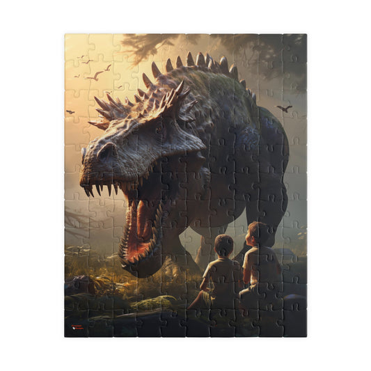 Boys and Dinosaur Play Puzzle (110, 252, 500, 1014-piece) Jigsaw Fun Indoor Challenge Kids Teens Youth Adults together family ideas games