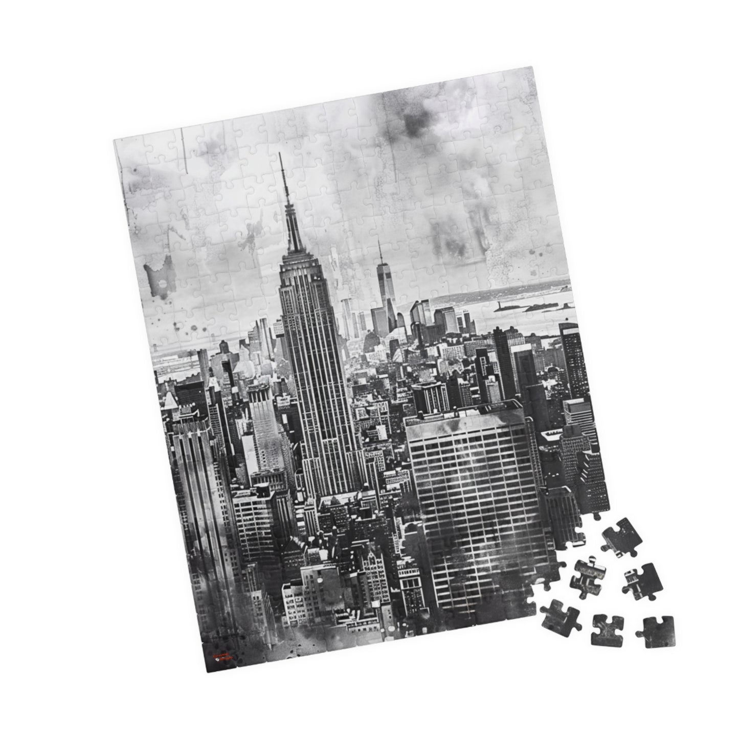 New York City Jigsaw Puzzles, 110/252/520/1014 Pieces, Watercolor Style, Monochrome, 100% Chipboard, Glossy Laminated, Ages 9+