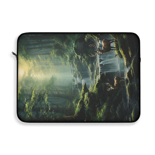 Waterfall of Life Laptop Sleeve | Tablet Cover Deer Buck Stag Waterfall Forest Woods Nature God's Country Outdoors Computer Case Beautiful