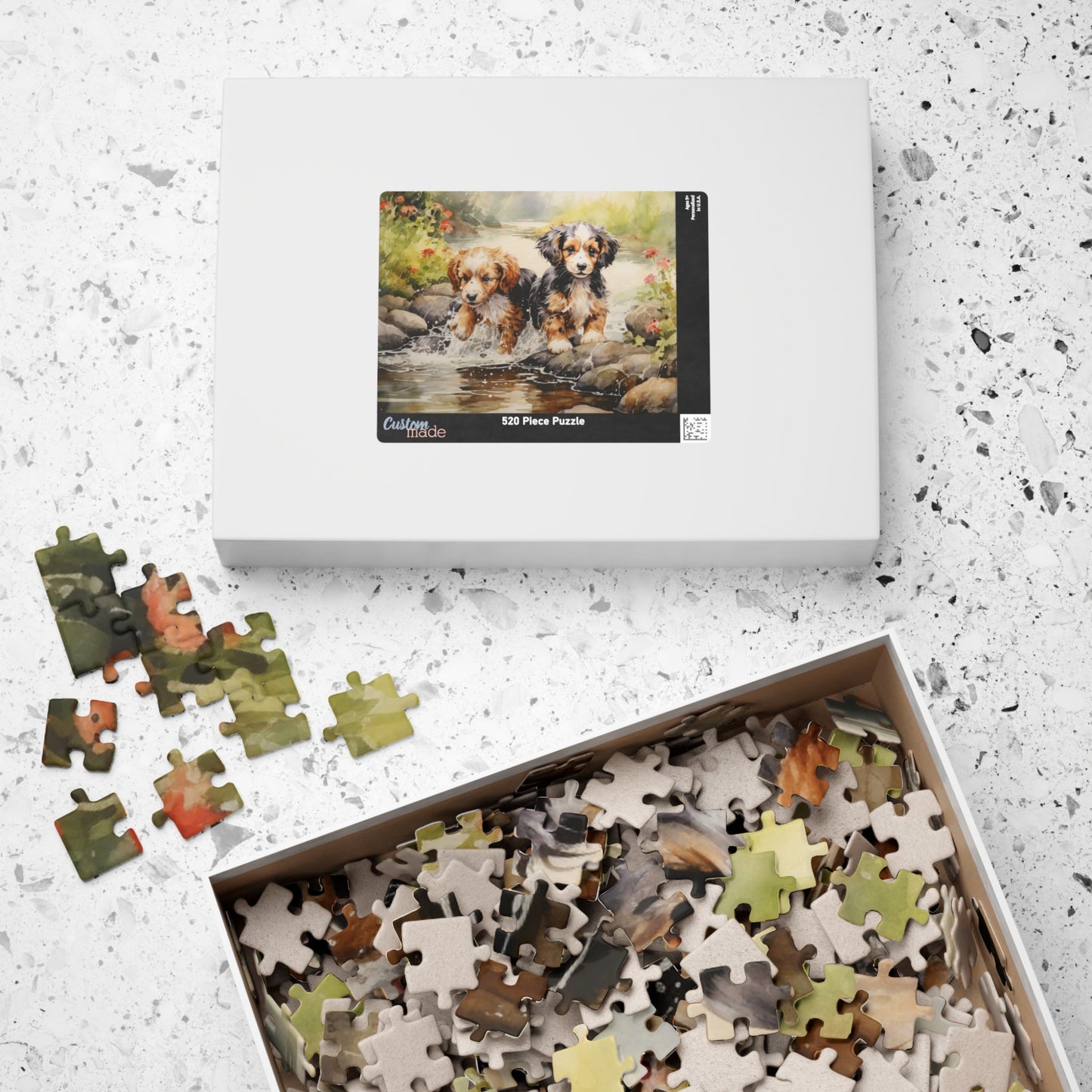 Puppies at Play Puzzle (110, 252, 500, 1014-piece) | Dogs Pets Puppy Animal Lovers Cute Adorable Art Canine K9 1000 Piece Jig Saw