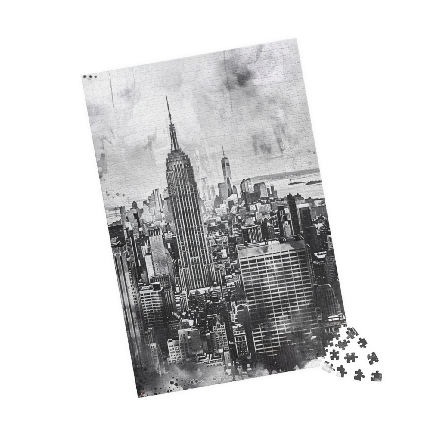 New York City Jigsaw Puzzles, 110/252/520/1014 Pieces, Watercolor Style, Monochrome, 100% Chipboard, Glossy Laminated, Ages 9+