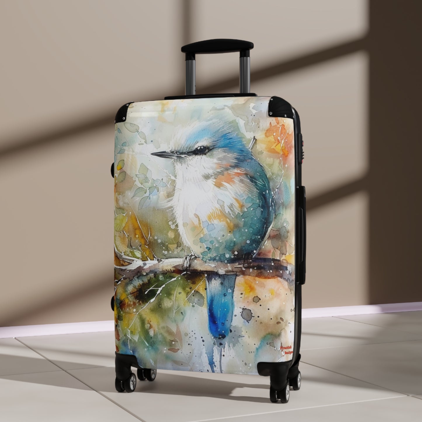 Western Bluebird Suitcase | Wildlife luggage Bird Duffle Travel Bag Carryon Nature Watercolor Animals Beauty Traveling Baggage Gear