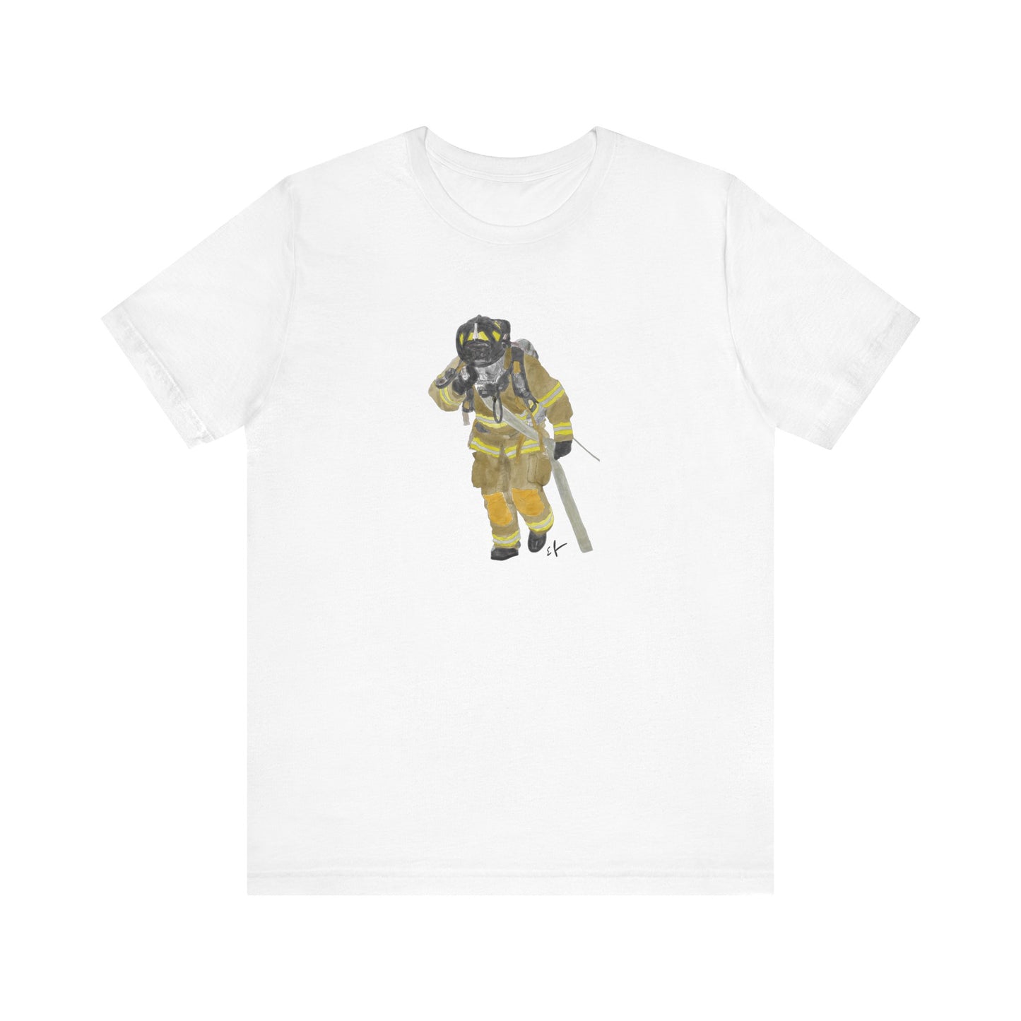 Unisex Firefighter T-Shirt, Short Sleeve, Firefighters Gifts, Original Artwork, Retail Fit Fireman First Responder Gift