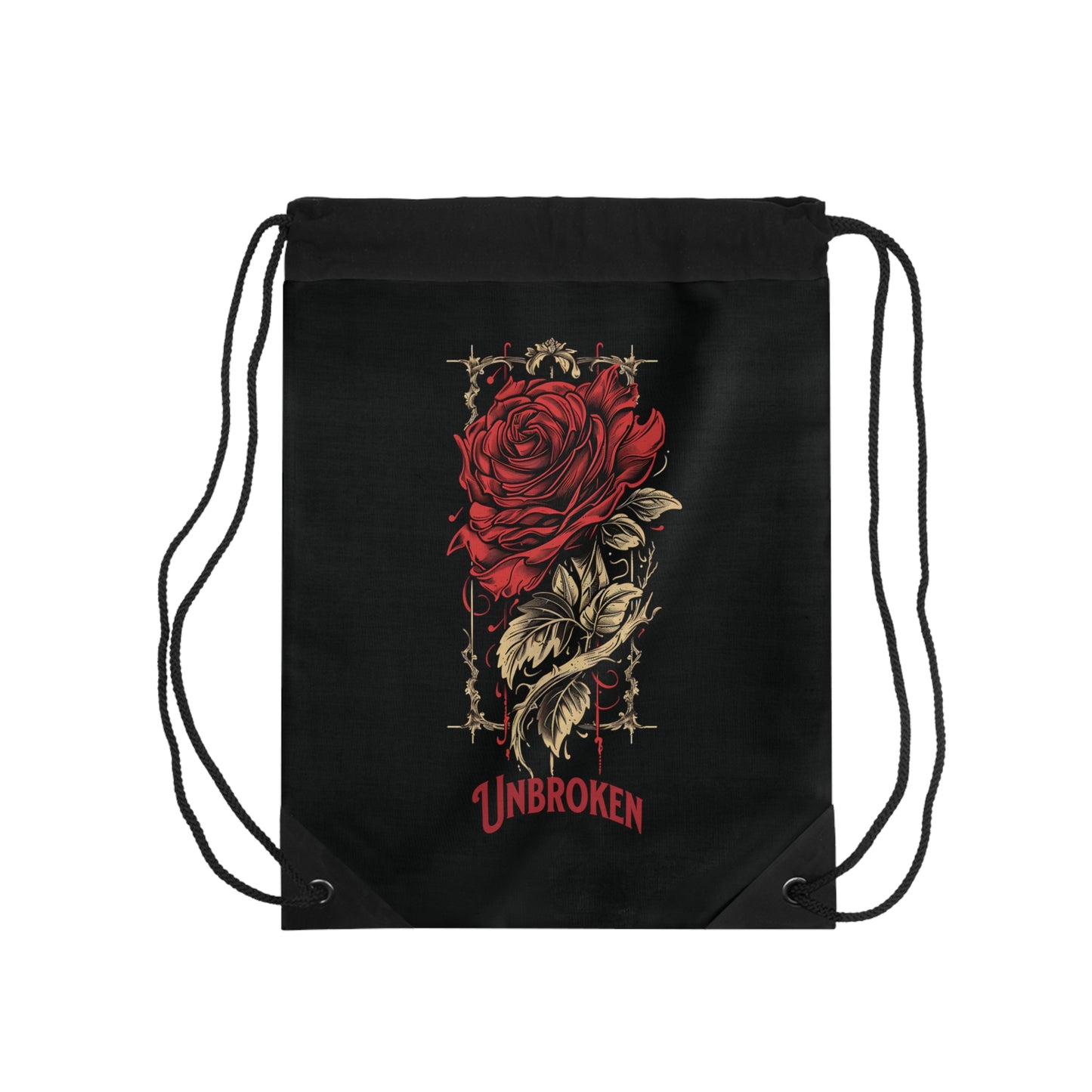 Vintage Unbroken Rose Drawstring Bag Backpack Duffle Book Bag School Bags Women backpack Unique