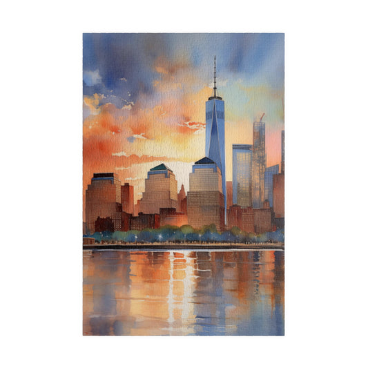 NYC Watercolor Puzzle (110, 252, 520, 1014-piece) 1000 The Big Apple Empire City I Love NY Jig Saw New York Skyline Cityscape Family Games