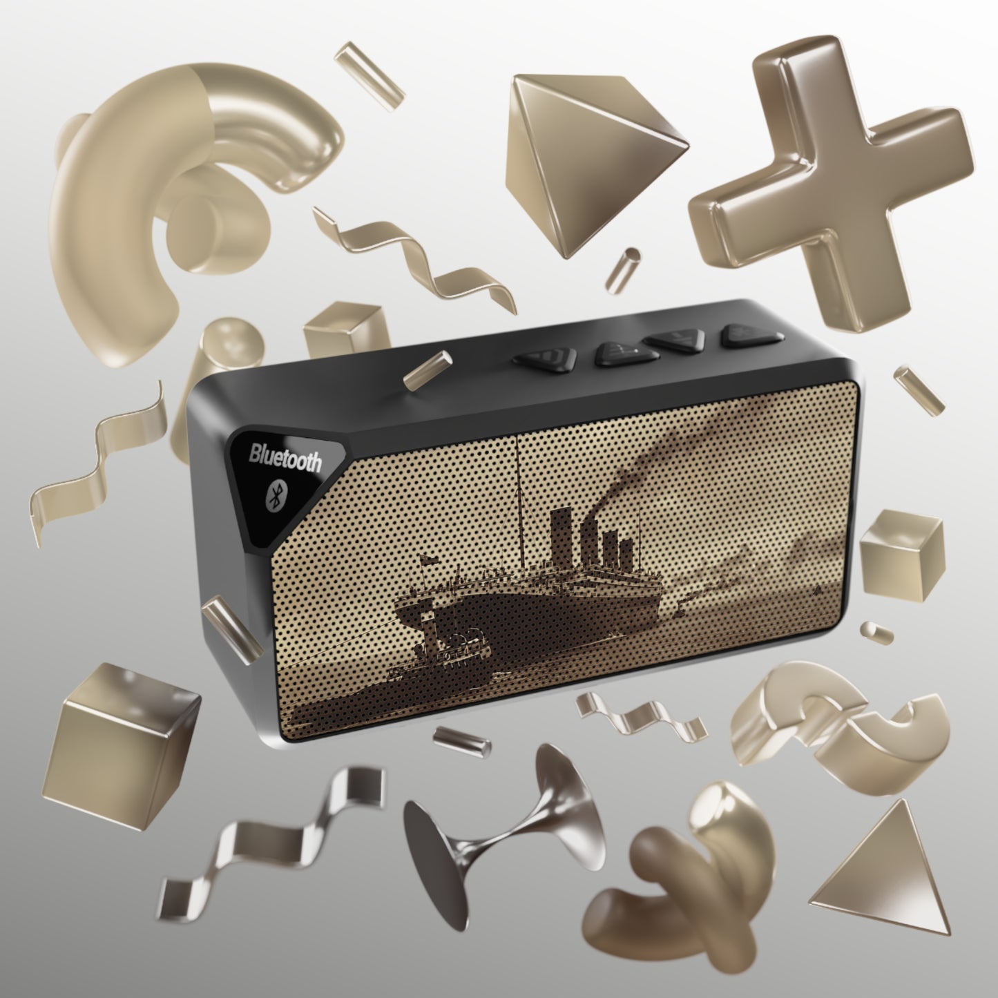 Jabba Bluetooth Speaker with Titanic Design, Watercolor or Historical Photo, 2 Variations