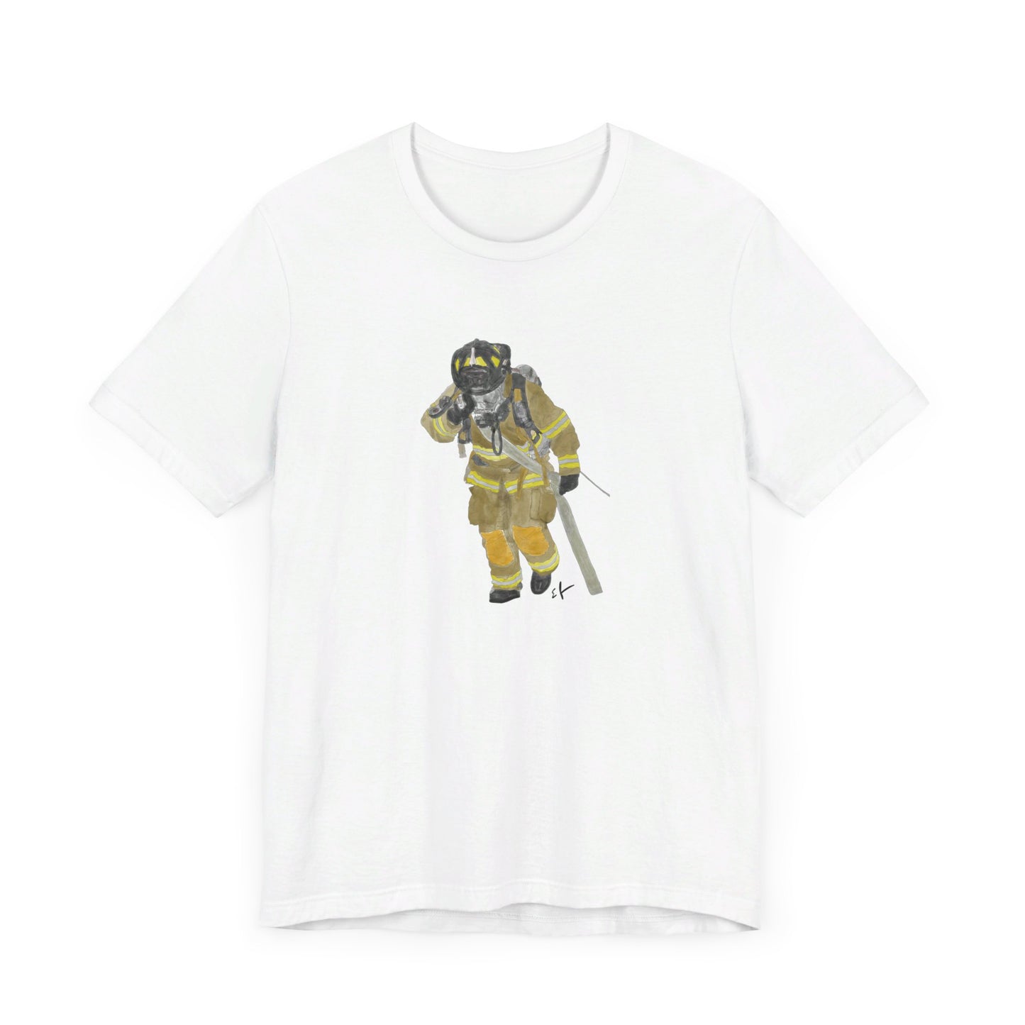 Unisex Firefighter T-Shirt, Short Sleeve, Firefighters Gifts, Original Artwork, Retail Fit Fireman First Responder Gift