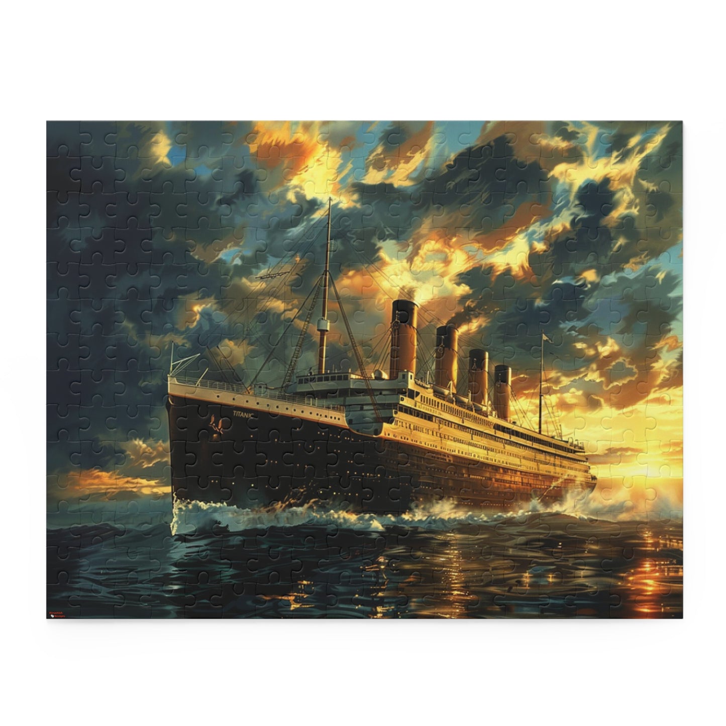 Titanic Puzzle, 3 Sizes to Choose From, 120 to 500 Pieces, Gorgeous Image of the Ship at Sunrise