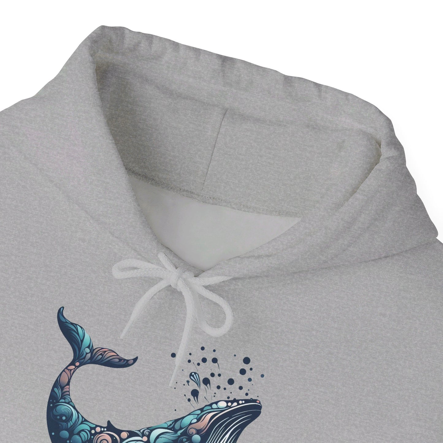 Humpback Whale Unisex Heavy Blend™ Hooded Sweatshirt | Abstract Whales Marine Mammal Blue Colorful Hoodie Ocean Animals Sea Life