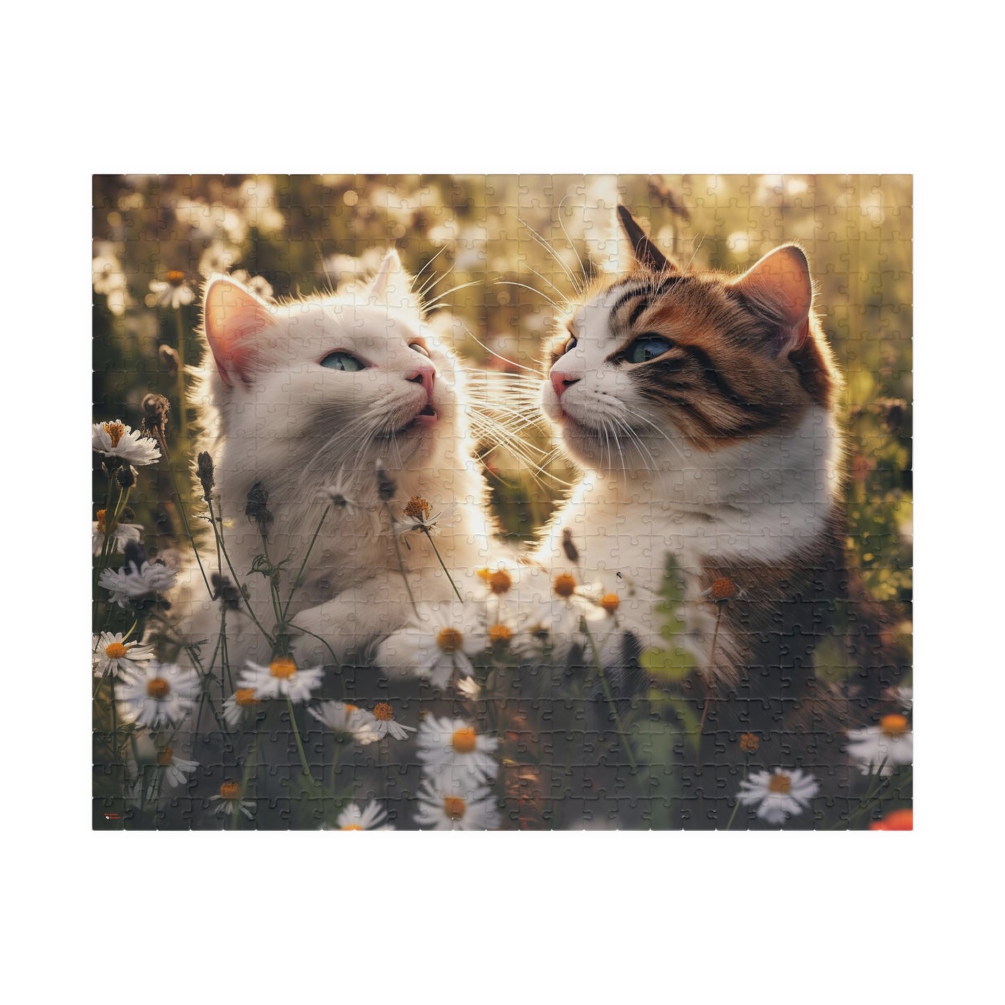 Cats in Wildflowers Jigsaw Puzzle (110, 252, 520, 1014-piece)1000 Kitten Kitty Cat Lady Pussycat Feline Jig Saw Animals Ailurophile Girls Women Woman