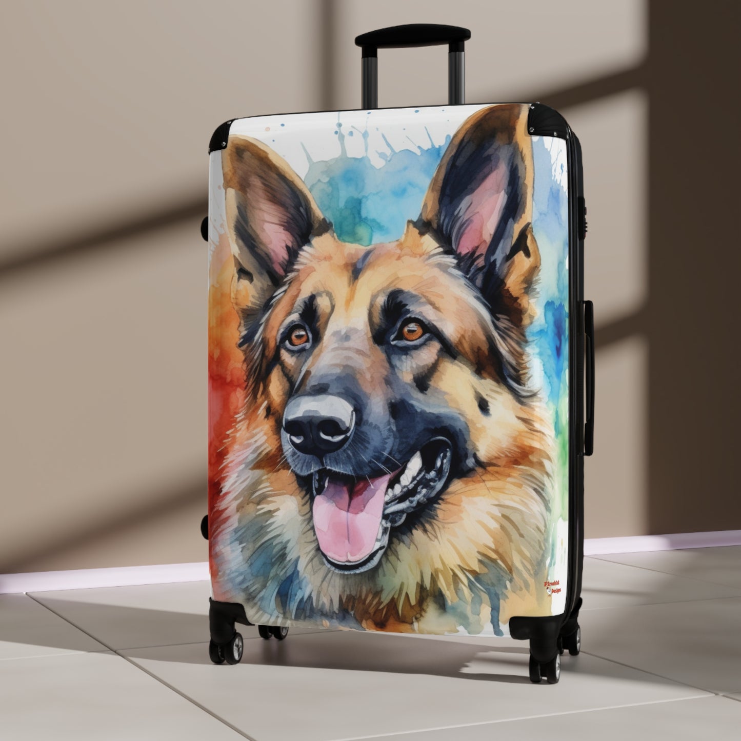 German Shepherd Suitcase by Firechick Designs | Mastiff Police Guard Security Dog Family Pet K9 Canine Man's Best Friend Puppy Dogs Bag