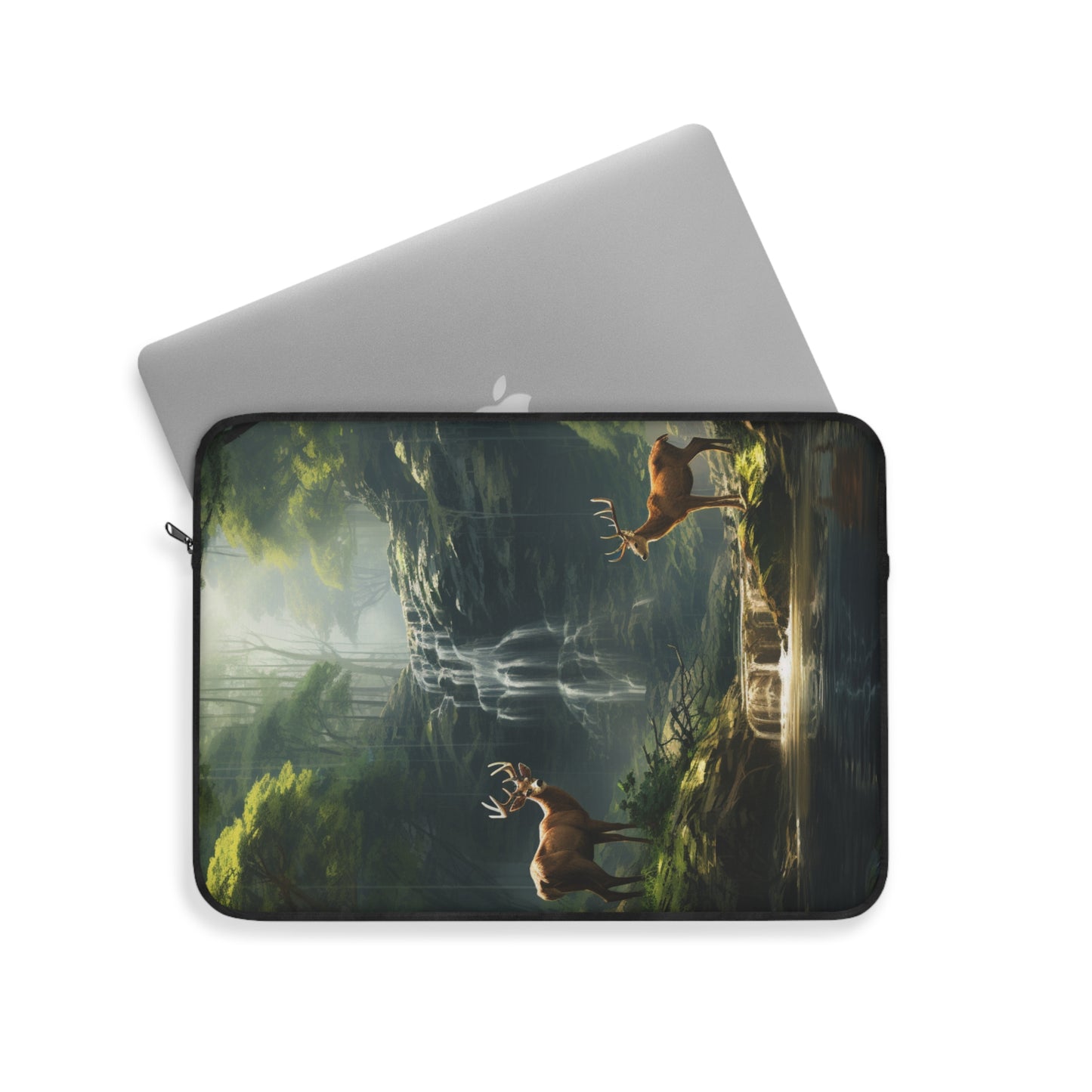 Mother Nature's Wonder Laptop Sleeve |  Tablet Cover Deer Buck Stag Waterfall Forest Woods Nature God's Country Wilderness Computer Case