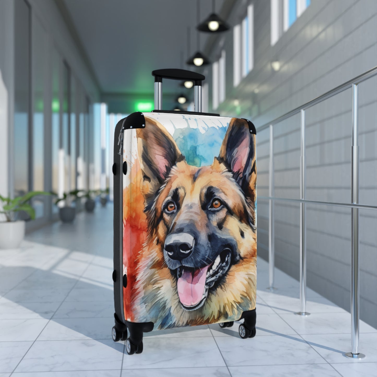 German Shepherd Suitcase by Firechick Designs | Mastiff Police Guard Security Dog Family Pet K9 Canine Man's Best Friend Puppy Dogs Bag