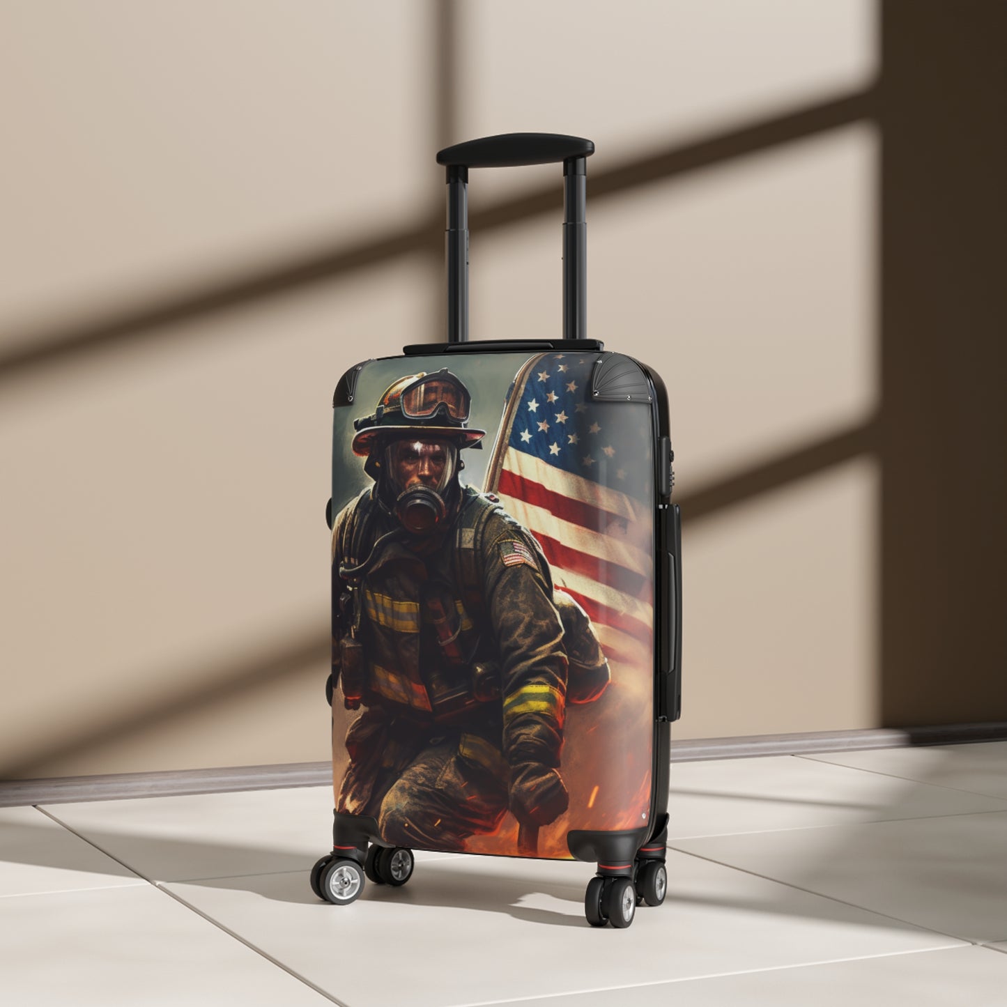 American Firefighter Suitcase Fireman Fire Fighter Luggage Duffle Bag Carryon First Responder Gear Baggage Travel Case