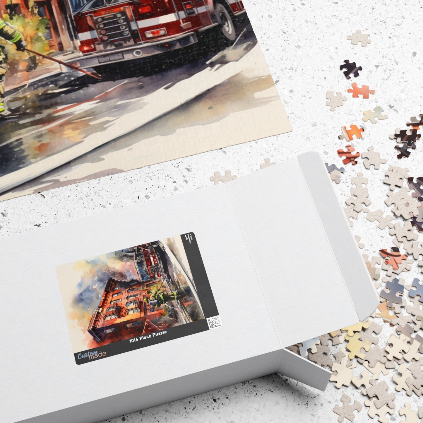 Rowhouse Fire Puzzle (500, 1014-piece) | Firefighters Fighting Fire Service Decor Collection Dept Fireman Jigsaw Game Engine