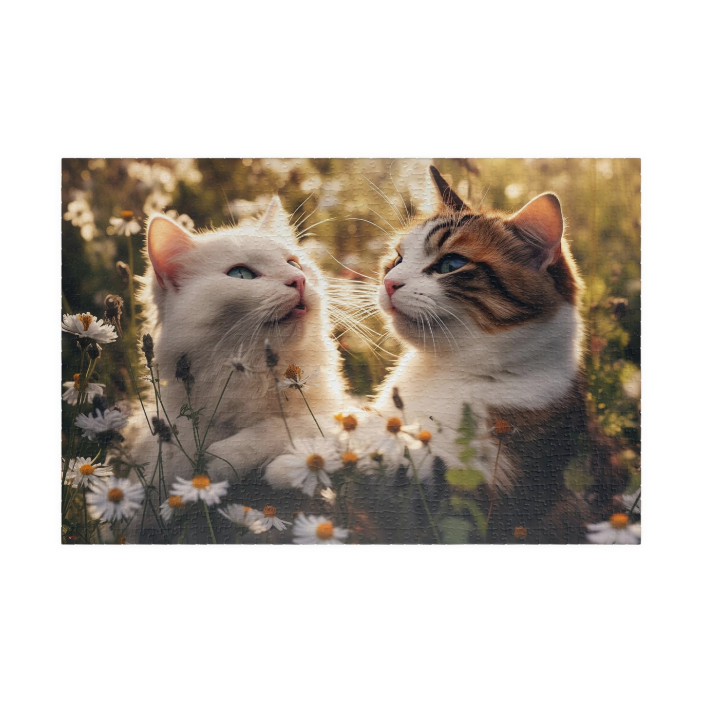 Cats in Wildflowers Jigsaw Puzzle (110, 252, 520, 1014-piece)1000 Kitten Kitty Cat Lady Pussycat Feline Jig Saw Animals Ailurophile Girls Women Woman