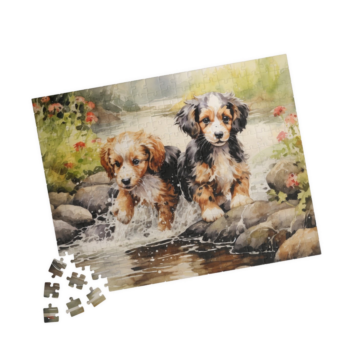 Puppies at Play Puzzle (110, 252, 500, 1014-piece) | Dogs Pets Puppy Animal Lovers Cute Adorable Art Canine K9 1000 Piece Jig Saw