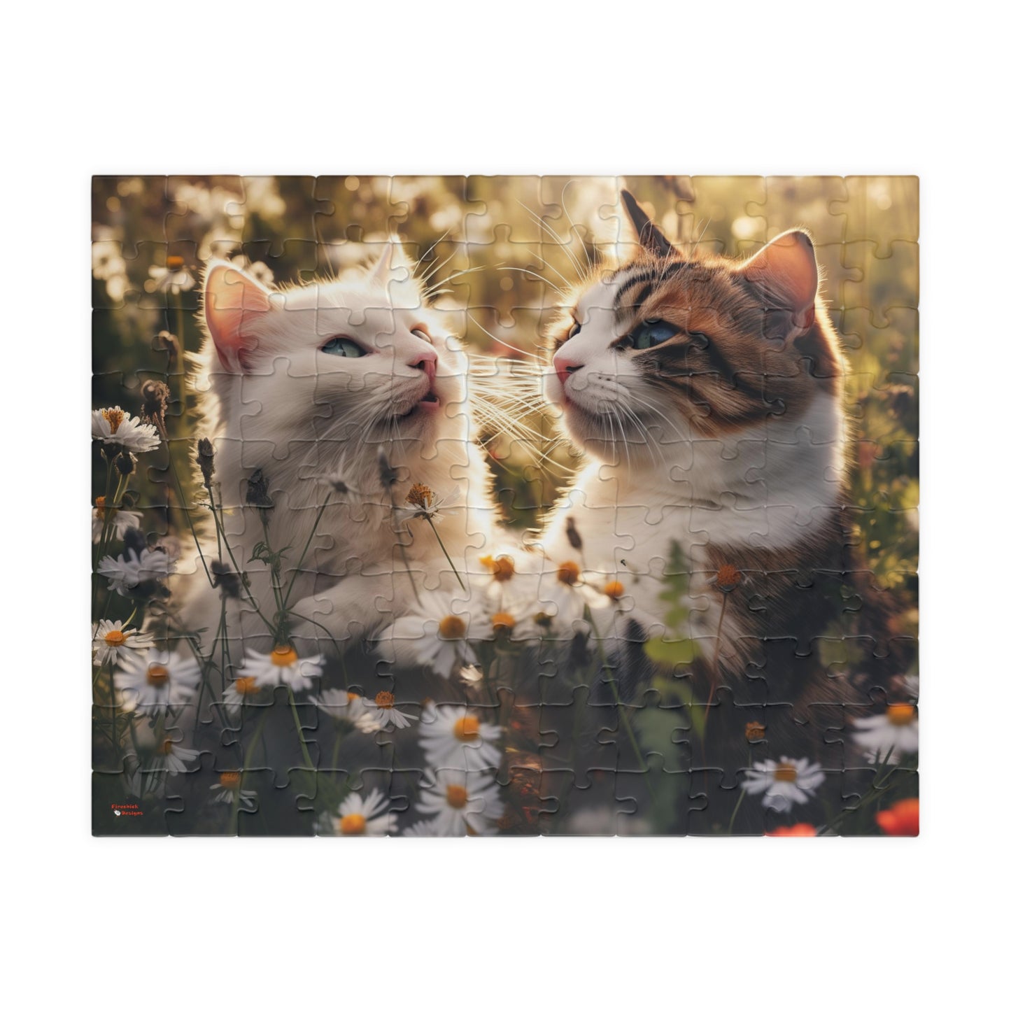 Cats in Wildflowers Jigsaw Puzzle (110, 252, 520, 1014-piece)1000 Kitten Kitty Cat Lady Pussycat Feline Jig Saw Animals Ailurophile Girls Women Woman