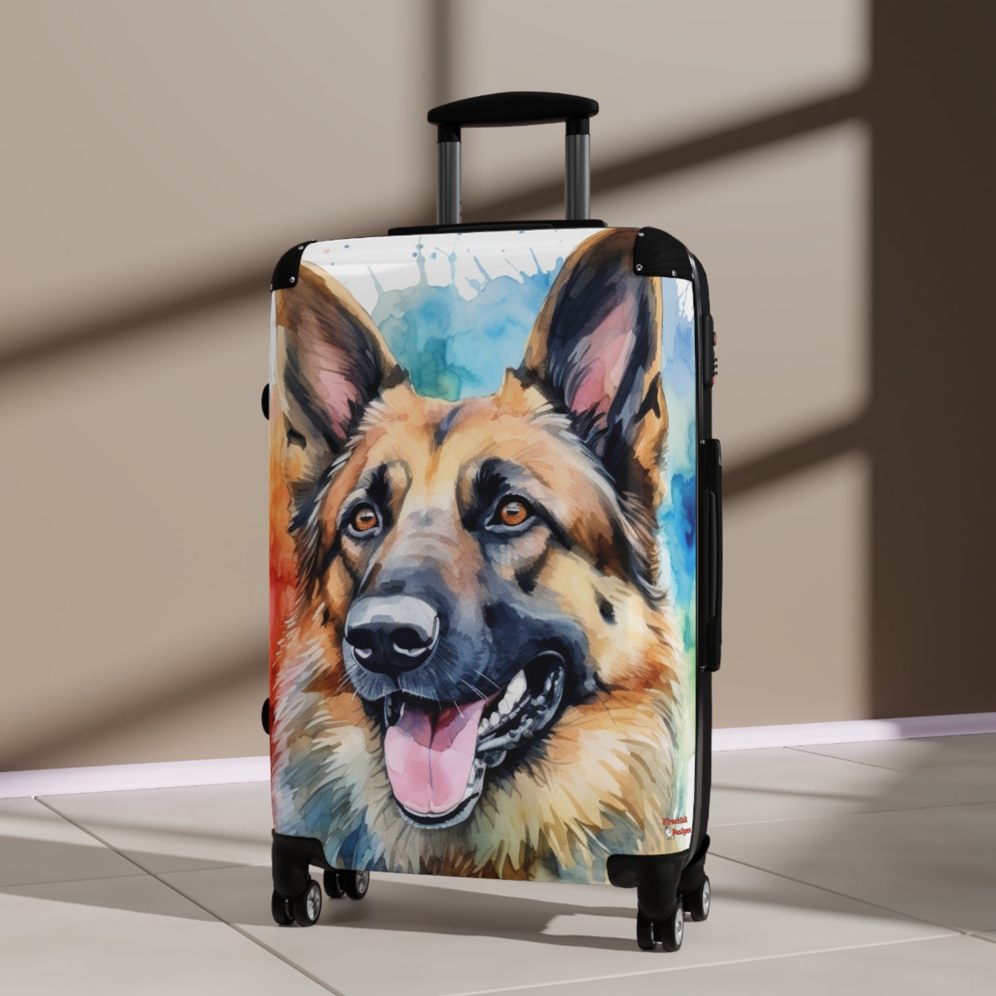 German Shepherd Suitcase by Firechick Designs | Mastiff Police Guard Security Dog Family Pet K9 Canine Man's Best Friend Puppy Dogs Bag