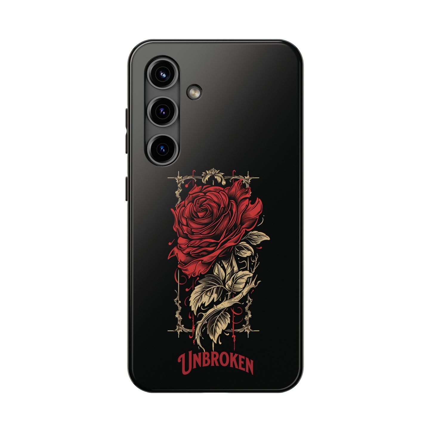 UNBROKEN Vintage Rose Design Phone Cases for Samsung Galaxy S22, S23, S24, Lightweight, Impact Resistant, 2-Piece Design