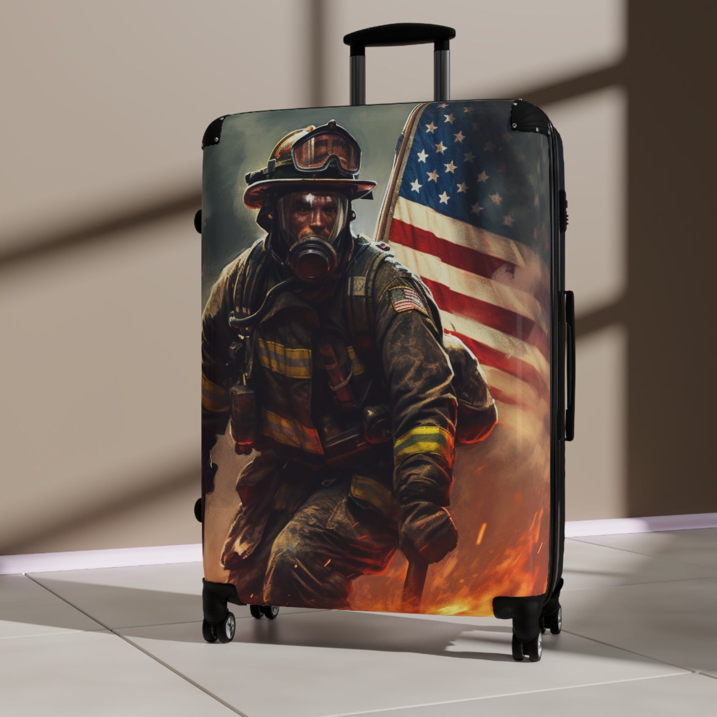 American Firefighter Suitcase Fireman Fire Fighter Luggage Duffle Bag Carryon First Responder Gear Baggage Travel Case