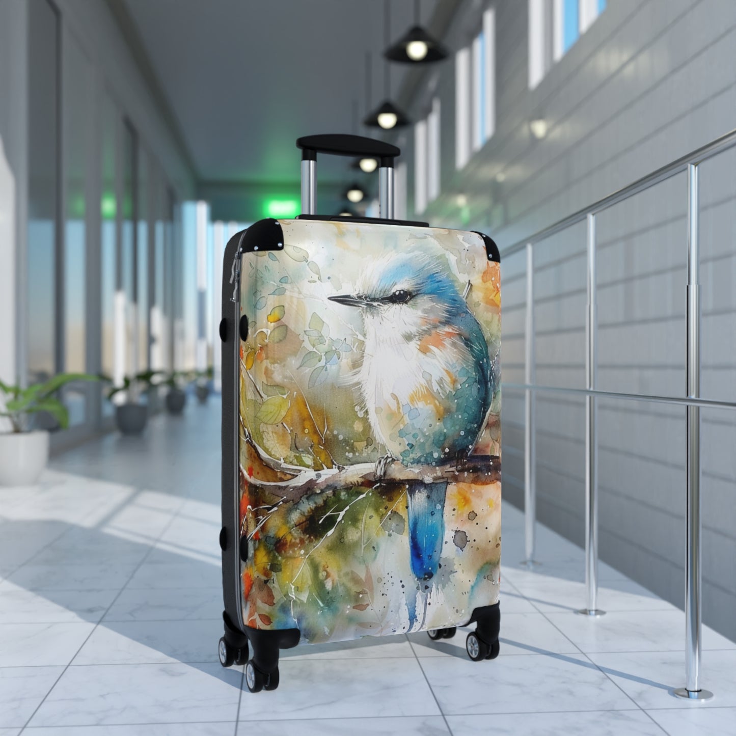 Western Bluebird Suitcase | Wildlife luggage Bird Duffle Travel Bag Carryon Nature Watercolor Animals Beauty Traveling Baggage Gear