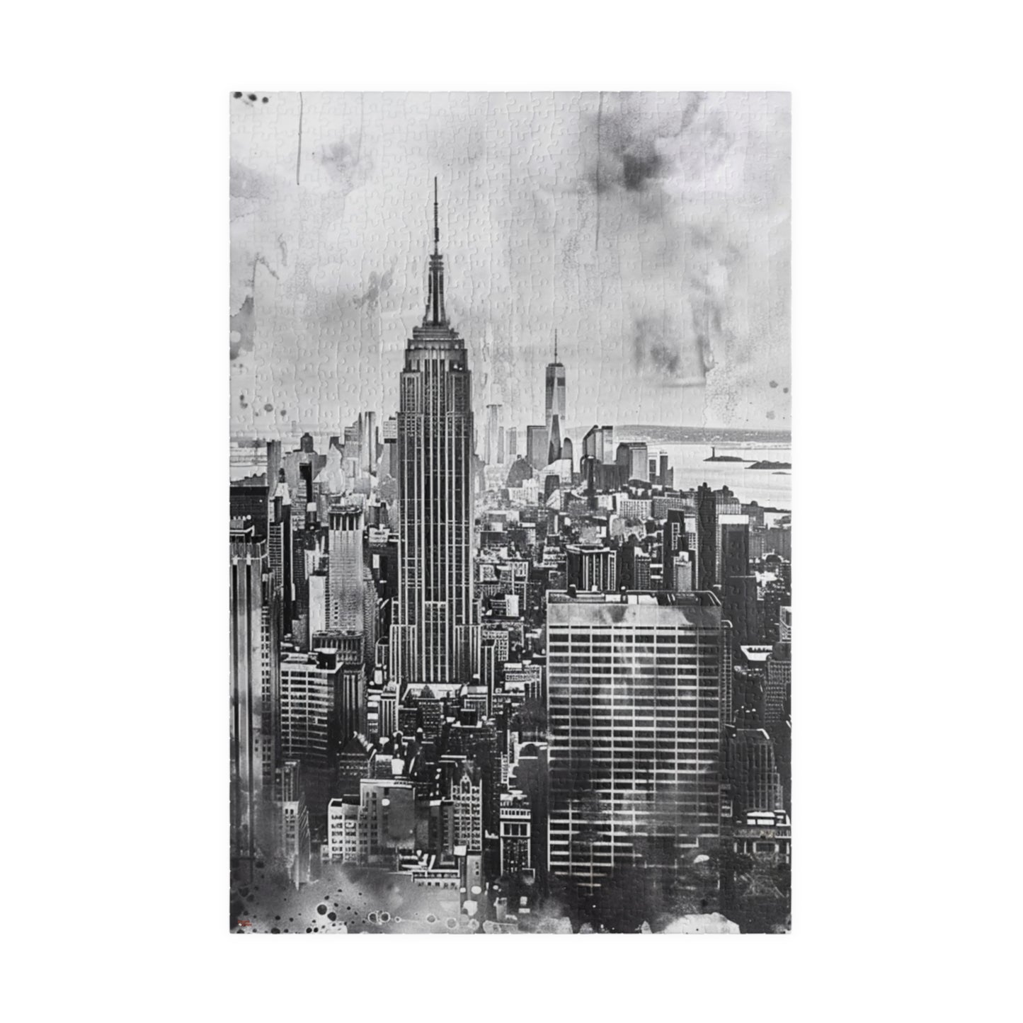 New York City Jigsaw Puzzles, 110/252/520/1014 Pieces, Watercolor Style, Monochrome, 100% Chipboard, Glossy Laminated, Ages 9+