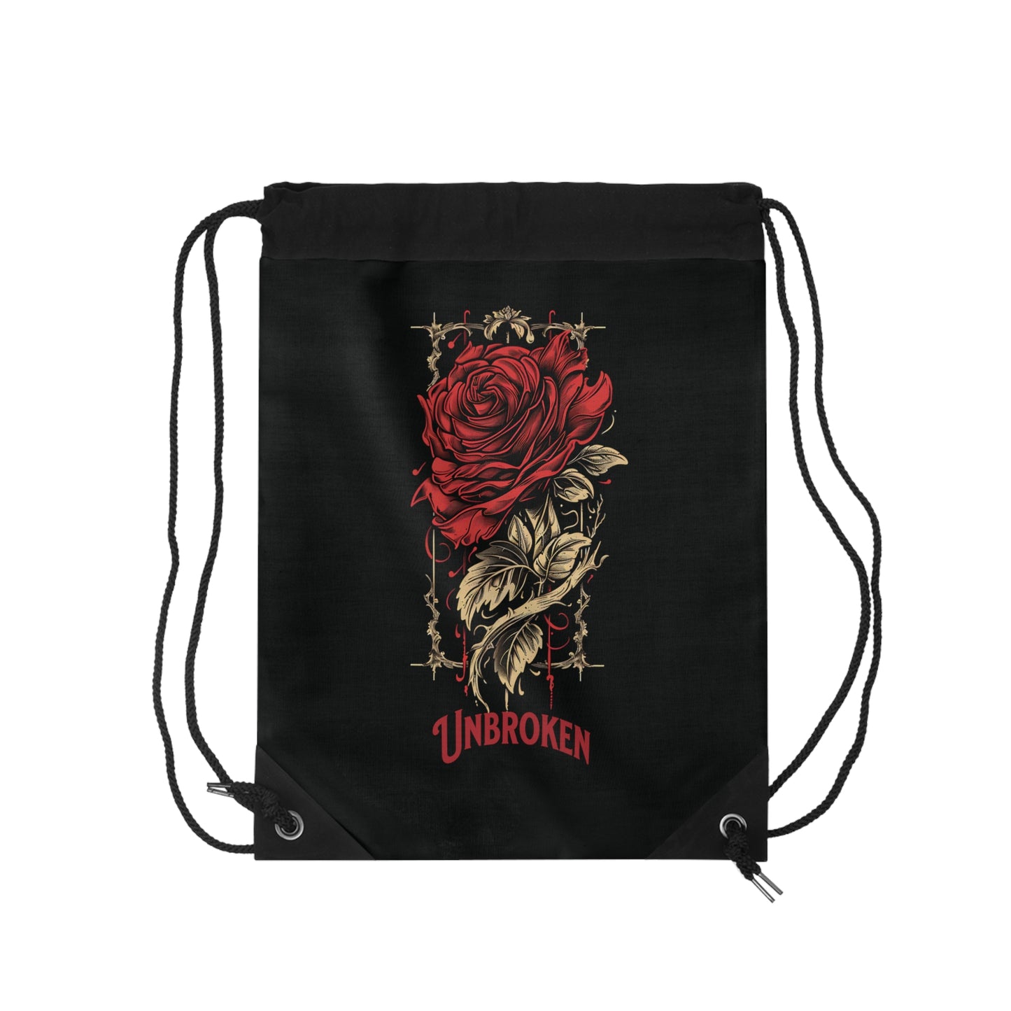 Vintage Unbroken Rose Drawstring Bag Backpack Duffle Book Bag School Bags Women backpack Unique