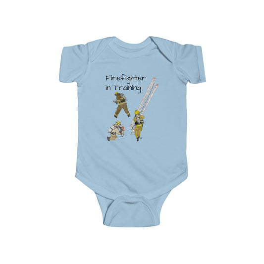 Firechick Designs "Firefighter in Training" Infant Fine Jersey Bodysuit