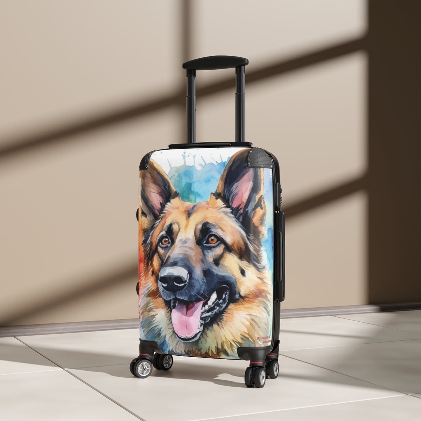 German Shepherd Suitcase by Firechick Designs | Mastiff Police Guard Security Dog Family Pet K9 Canine Man's Best Friend Puppy Dogs Bag