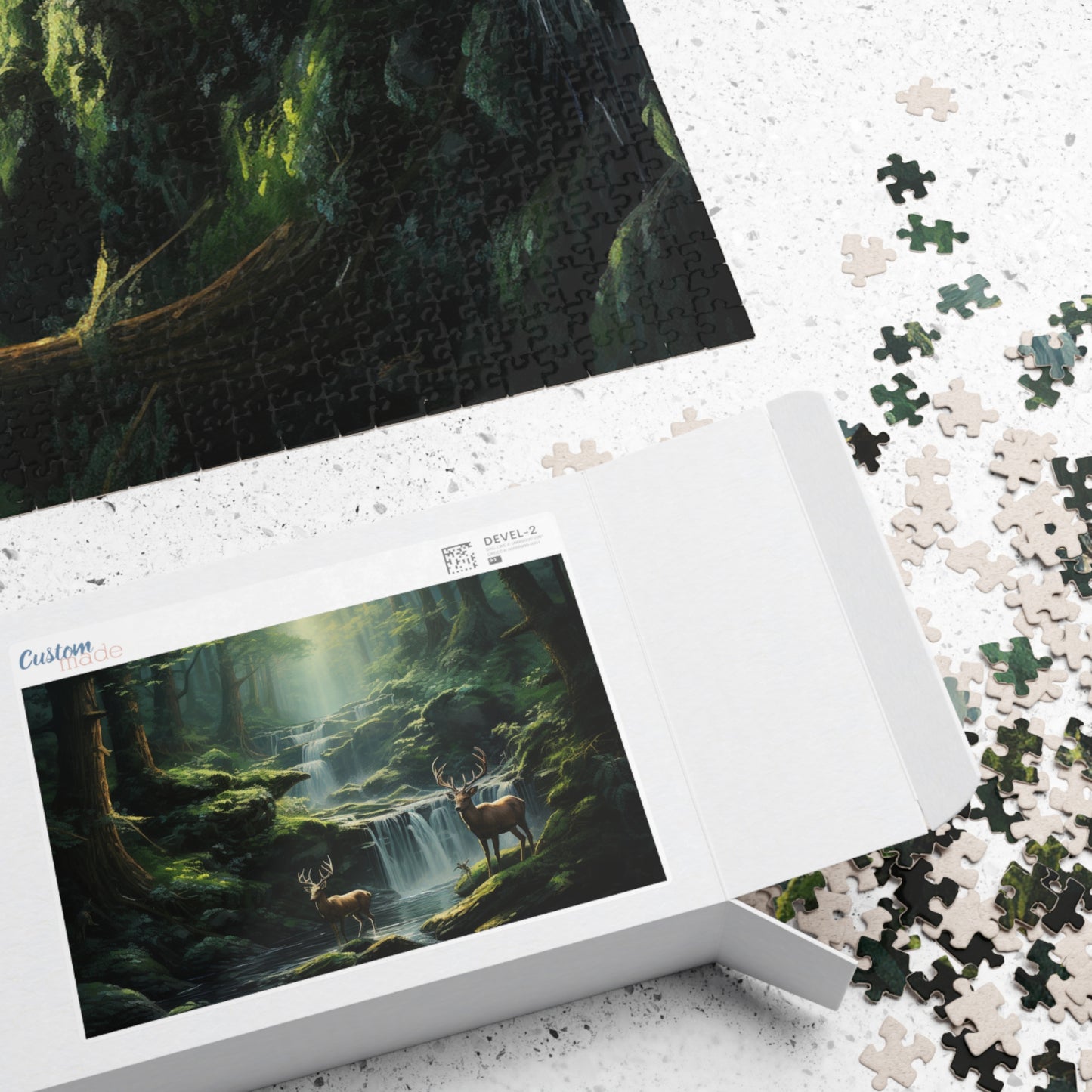 Mother Nature Puzzle (500, 1014-piece) | Natural World Earth God's Creation Deer Stag Buck Forest Woods Waterfall Stream Wild