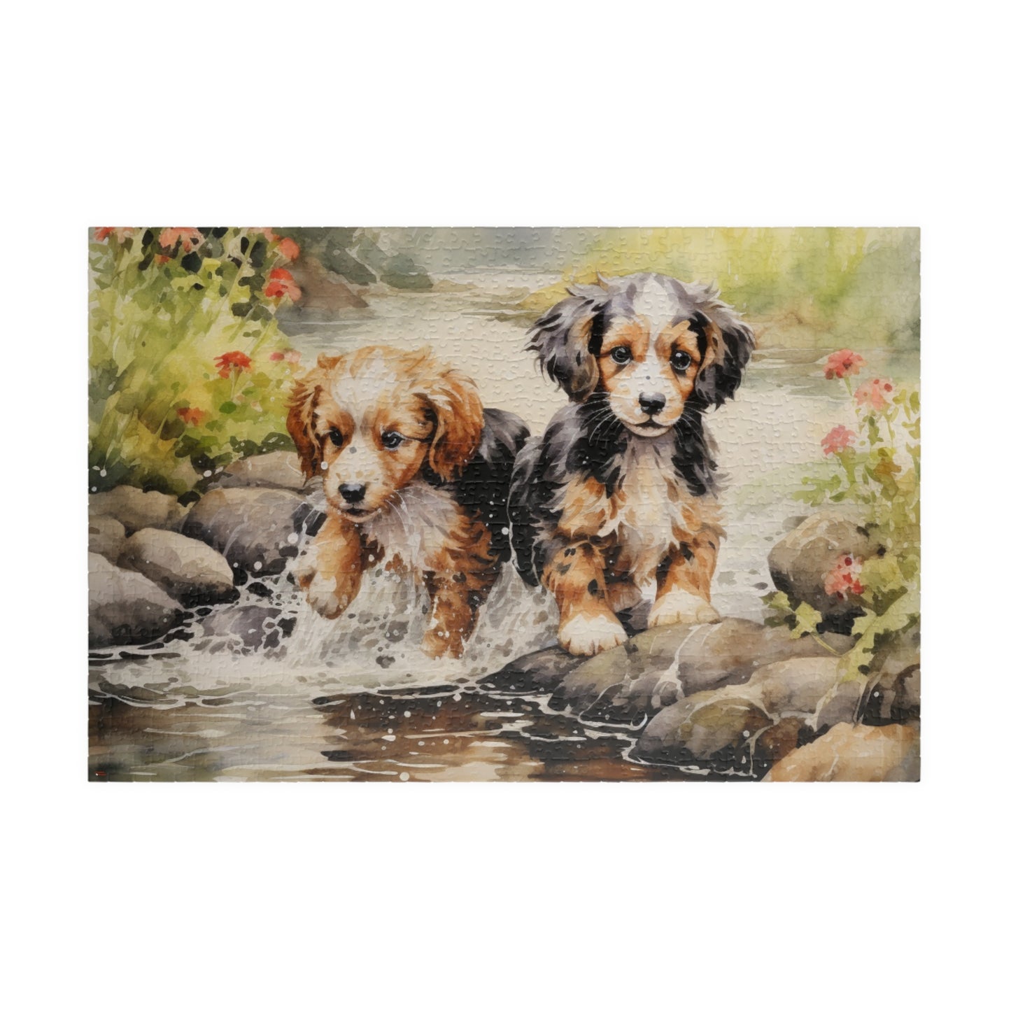 Puppies at Play Puzzle (110, 252, 500, 1014-piece) | Dogs Pets Puppy Animal Lovers Cute Adorable Art Canine K9 1000 Piece Jig Saw