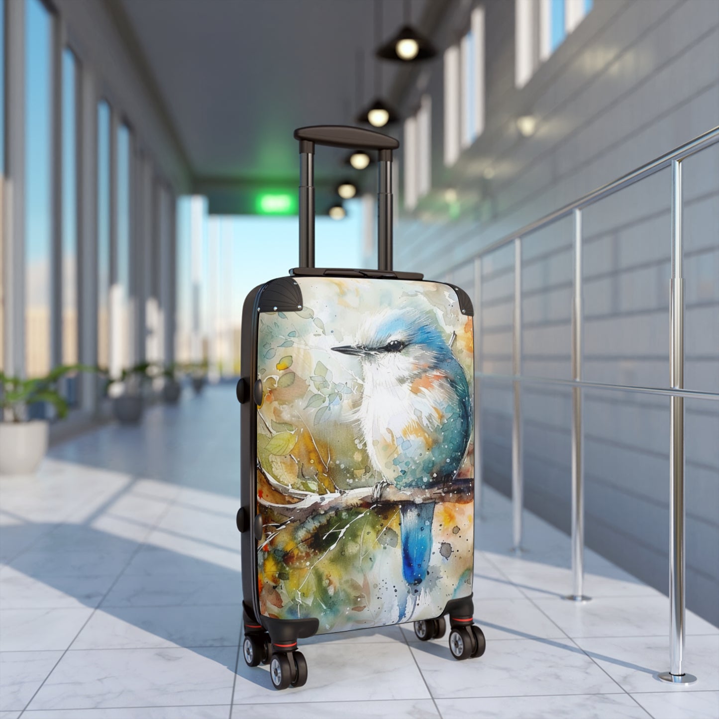 Western Bluebird Suitcase | Wildlife luggage Bird Duffle Travel Bag Carryon Nature Watercolor Animals Beauty Traveling Baggage Gear