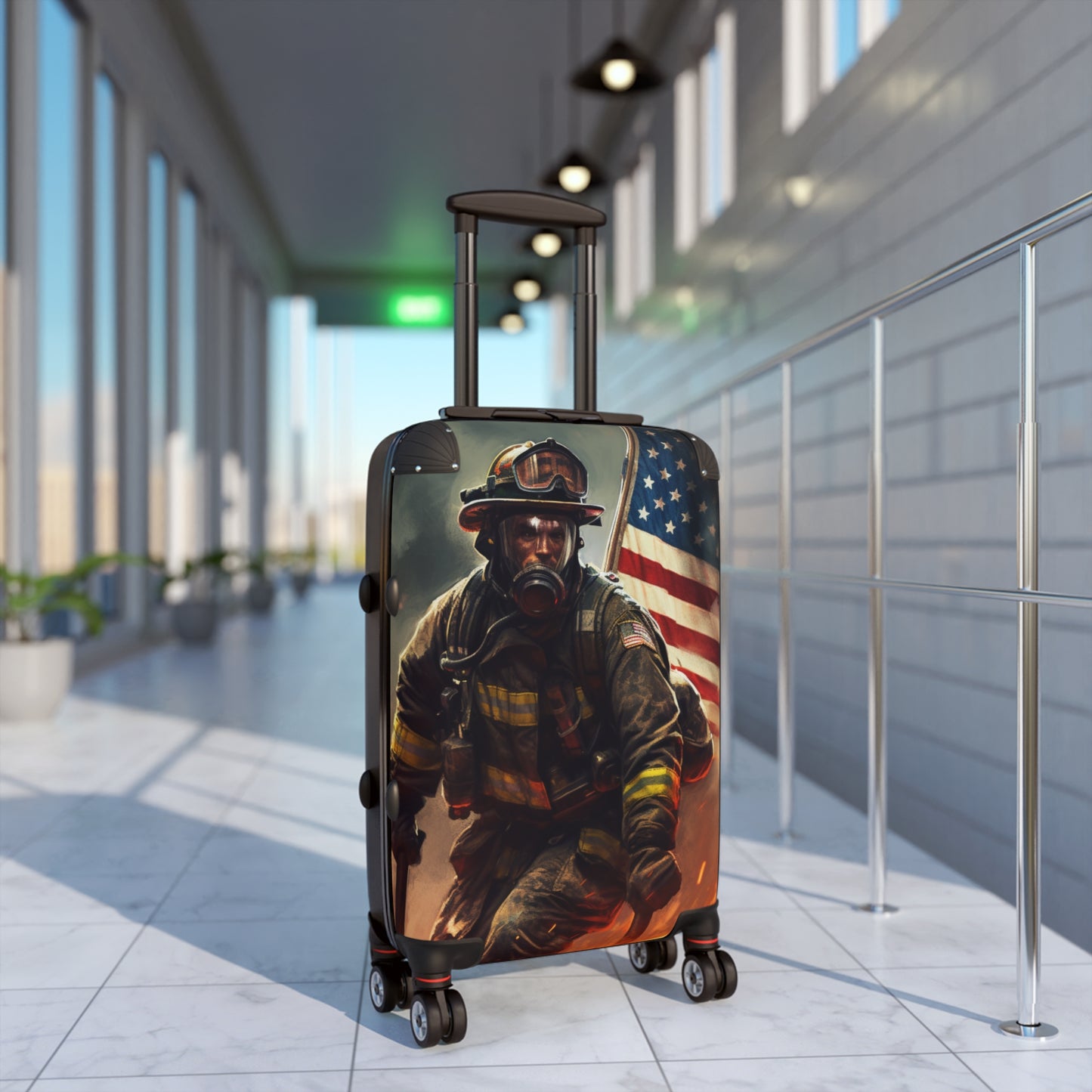 American Firefighter Suitcase Fireman Fire Fighter Luggage Duffle Bag Carryon First Responder Gear Baggage Travel Case