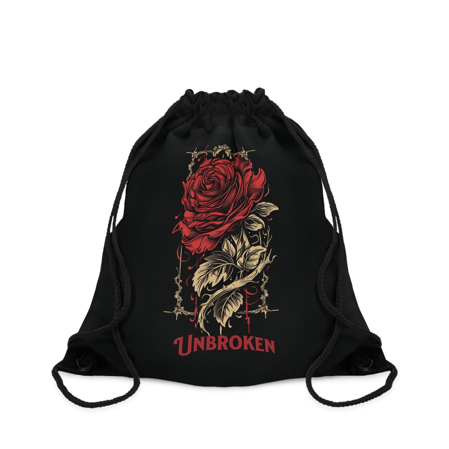 Vintage Unbroken Rose Drawstring Bag Backpack Duffle Book Bag School Bags Women backpack Unique