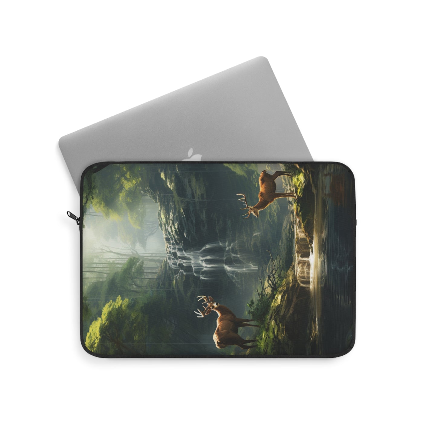 Mother Nature's Wonder Laptop Sleeve |  Tablet Cover Deer Buck Stag Waterfall Forest Woods Nature God's Country Wilderness Computer Case