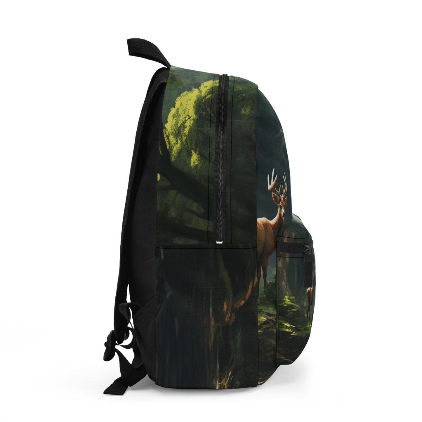 Nature's Beauty Backpack | Mother Nature Deer Stag Buck Forest Trees Woods Waterfall Stream Rapids God's Creation Earth Animals Wild